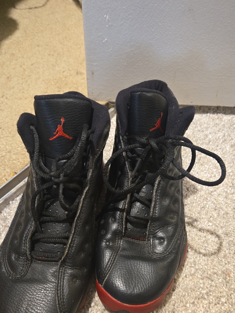 Jordan Men's Black Sneakers with Red Accents